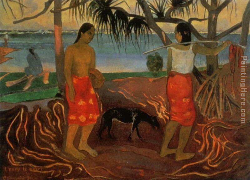 Paul Gauguin Beneath the Pandanus Tree